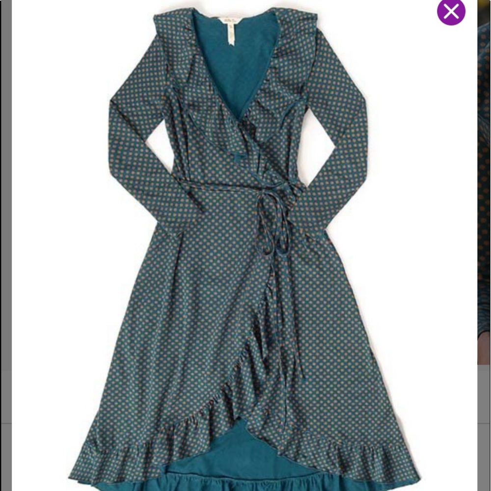 Matilda Jane Teal polka dot reunion wrap dress